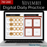 Digital 2nd Grade November Morning Work &Independent Pract