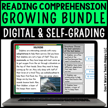 Preview of Digital 3rd, 4th, 5th Grade Reading Comprehension Passages and Questions Bundle