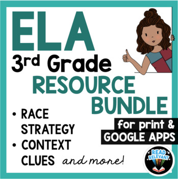 Preview of ELA Reading Comprehension & RACE Strategy Writing Bundle for Google, 3rd Grade