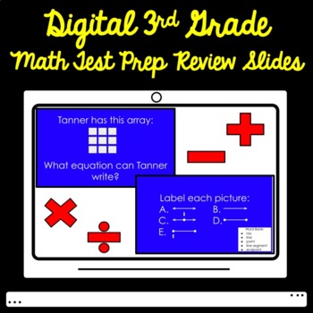 Preview of Digital 3rd Grade Math Test Prep Review Slides Bundle