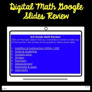 Preview of Digital 3rd Grade Math Test Prep Slides ALL Third Grade Standards Editable