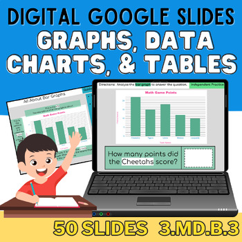 Preview of Digital 3rd Grade Measurement: Bar & Picture Graphs, Tally Charts, Data Tables