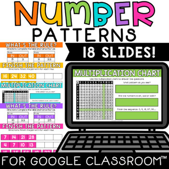 Preview of Digital 3rd Grade Number Patterns for Google Slides™ 3.OA.9