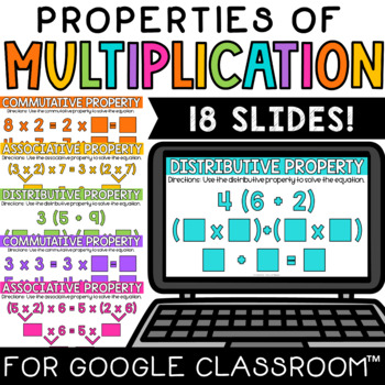 Preview of Digital 3rd Grade Properties of Multiplication for Google Slides™ 3.OA.5