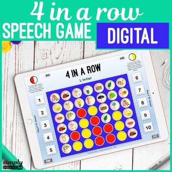 Preview of Digital 4 in a Row game for Speech and Articulation on iPad or in Teletherapy