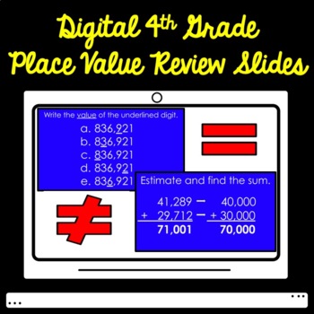 Preview of Digital 4th Grade Place Value Test Prep Google Slides Editable