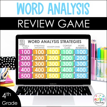 Preview of Digital 4th Grade Word Analysis Review Game SOL 4.4