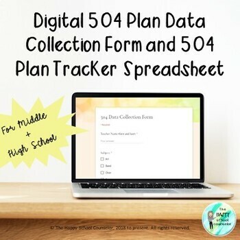 Preview of Digital 504 Plan Data Collection Form and Tracker Spreadsheet {use with Google}