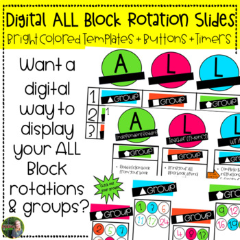 Preview of Digital ALL Block Rotation Slides (Bright Colors)