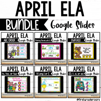 Preview of Digital APRIL Phonics ELA Centers on Google Slides BUNDLE