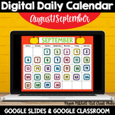 Digital AUGUST & SEPTEMBER Calendar Google Classroom Googl
