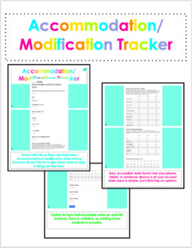 Preview of Digital Accommodation Tracking/Checklist- Google Forms