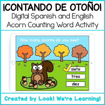 Preview of Digital Acorn Spanish Counting to Ten Activity