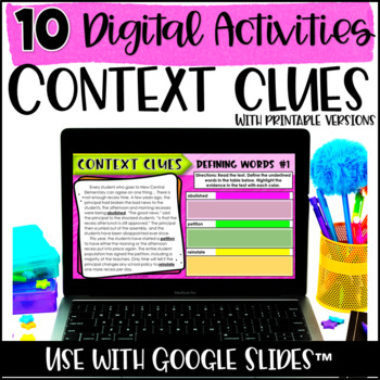 Preview of Digital Activities - Context Clues Activities | Google Slides™