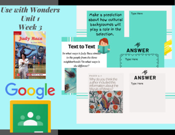 Preview of Digital Activities-Judy Baca-Approaching- 3rd Grade Wonders Unit 1 Week 3