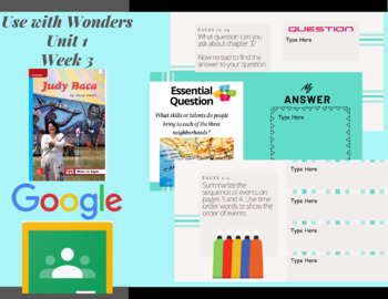 Preview of Digital Activities- Judy Baca- Wonders 3rd Grade Unit 1 Week 3