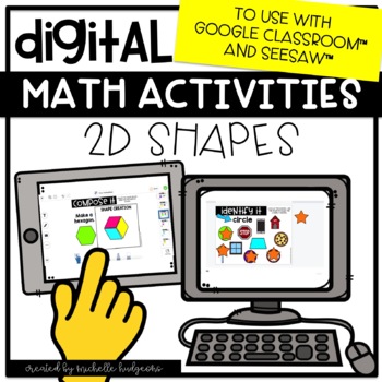 Preview of Digital Activities Math 2D Shapes Plane for Google Classroom™ & Seesaw™