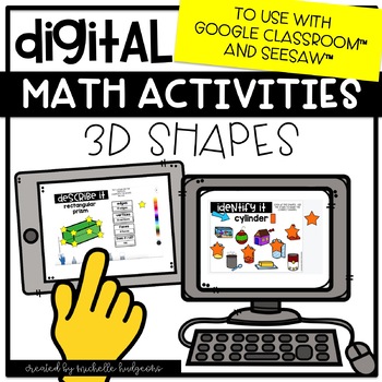 Preview of Digital Activities Math 3D Shapes Solids for Google Classroom™ & Seesaw™