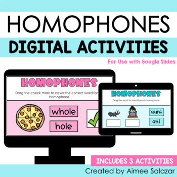 Preview of Digital Activities for Homophones (Google Slides)