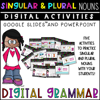 Preview of Digital Activities for SINGULAR & PLURAL NOUNS { Powerpoint & Google Slides™ }