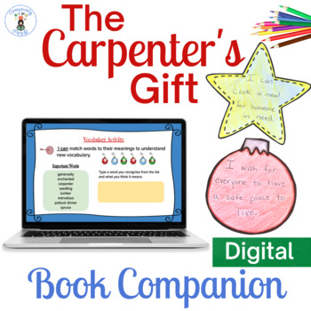 Preview of Digital Activities for "The Carpenter's Gift" with Christmas Bulletin Board
