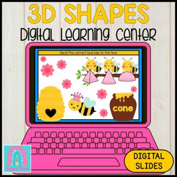 Preview of Digital Activity : Digital Game : MATH : Love Bees 3D Shapes