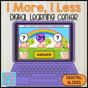 Preview of Digital Activity : Digital Game : MATH : Spring Turtle One More One Less