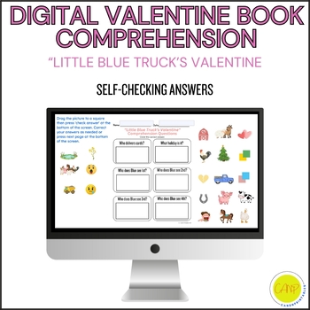 Preview of Digital Activity "Little Blue Truck's Valentine" Book Companion Comprehension