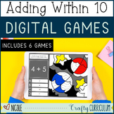 Digital Adding within 10 Interactive Games, Google Slides, PDF