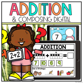 Preview of Digital Addition & Composing Numbers Kindergarten | Google Slides Addition