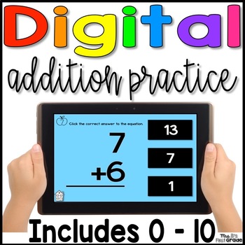 Preview of Digital Addition Fact Practice | 0 - 10