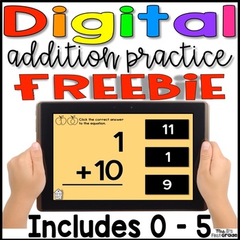 Preview of Digital Addition Fact Practice | 0 - 5 | Free