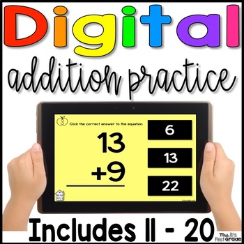 Preview of Digital Addition Fact Practice | 11 - 20