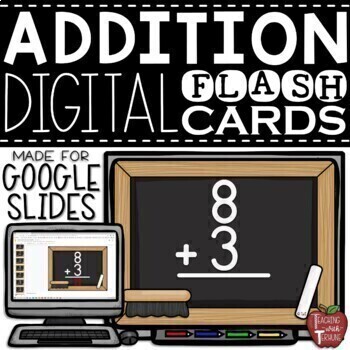 Preview of Digital Addition Flash Cards in Google Slides {Answers Included}