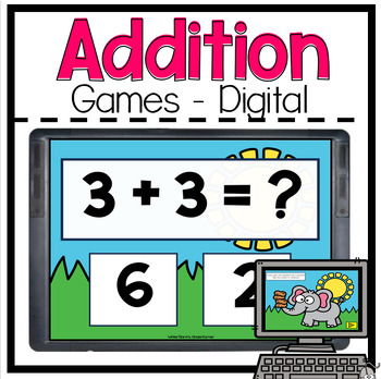 Preview of Digital Addition Games l Math Centers l Bundle