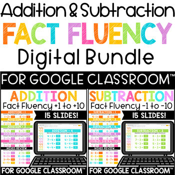 Preview of Addition and Subtraction Fact Fluency Practice Bundle Digital Resources
