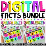 Digital Addition and Subtraction Math Facts Bundle