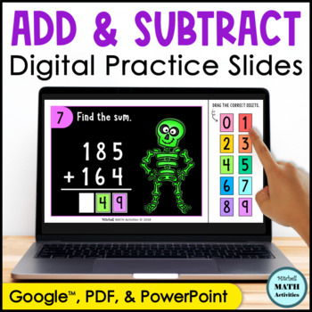 Preview of Digital Addition and Subtraction Practice for 2 and 3 Digit Numbers