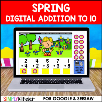 Preview of Spring Digital Addition for Google and Seesaw