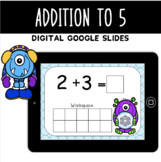 Digital Addition to 5|Google Slides| Kindergarten and First Grade