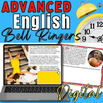 Preview of Digital Advanced English Bell Ringers for Entire Semester