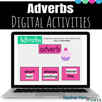 Preview of Digital Adverb Activities: Parts of Speech, Grammar Practice {Google Slides}