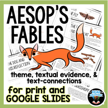 Preview of Aesop's Fables Reading Passages and Questions for Google and print