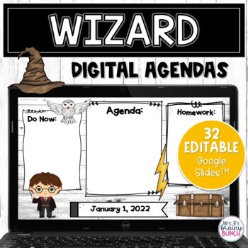 Digital Agenda Templates | Editable Harry Potter Google Slides | TpT