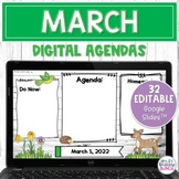 Digital Agenda Templates - March | Editable Google Slides