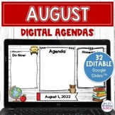 Digital Agendas Back to School - Editable Google Slides