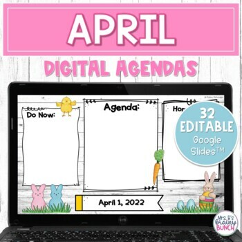 Preview of Digital Agendas for April | Google Slides Templates | Daily Agenda Slides