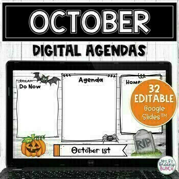 Preview of Digital Agendas for October | Google Slides Templates | Daily Agenda Slides