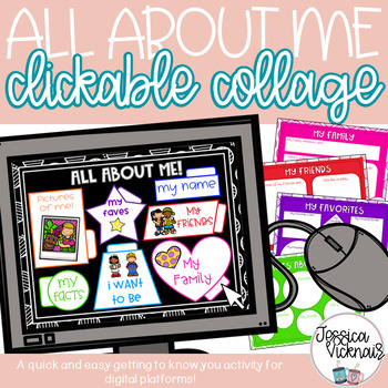Digital All About Me Clickable Collage for Distance Learning