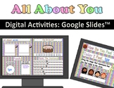 Digital All About Me & Get To Know You Google Slides™️ Activities